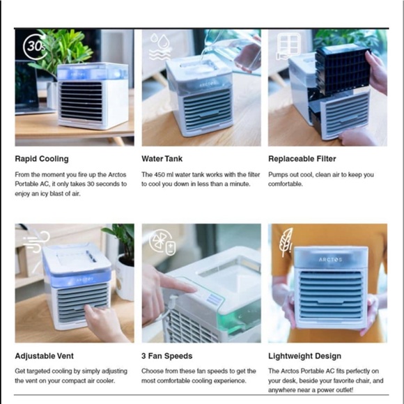 NEW - Arctos Mini Personal Arctic Air Portable Air Conditioner - Picture 4 of 12